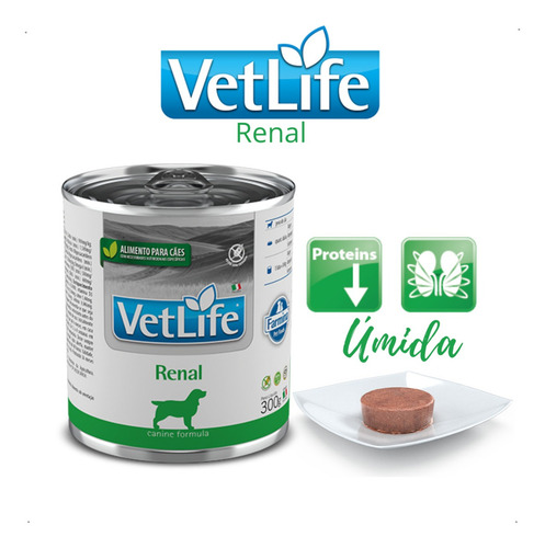 Vet Life Ração Úmida Para Cães Renal Lata 300g