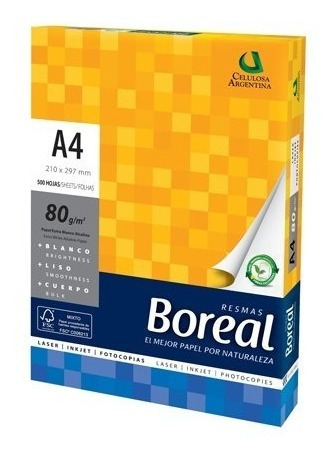 Resma A4 Boreal 80gr 500 Hojas