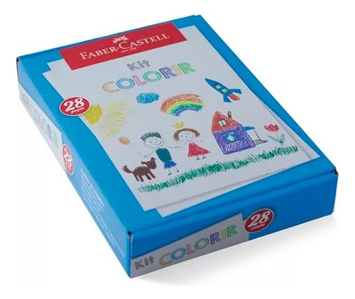 Kit Colorir Faber-castell Produtos Para Colorir E Desenho Ed Azul Preto
