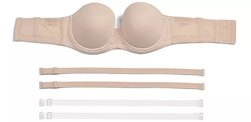 Sostén Strapless Push Up Tiras Alternables Silicona Y Tela