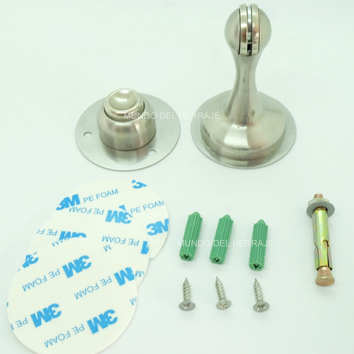 Tope Y Reten Magnetico De Piso /pared Para Puerta Acero Inox