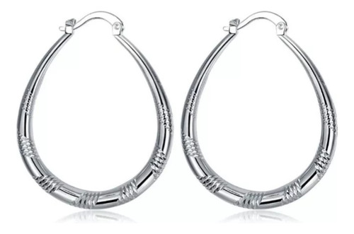 Aros-argollas Aros De Plata 925 Elegante 