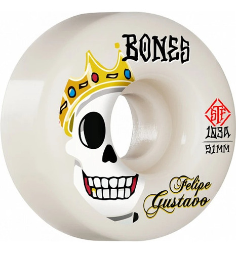 Ruedas Skate  Bones Stf Gustavo Notorious 51mm V1 / Renace