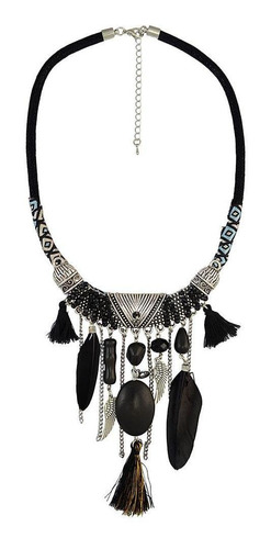 Joyas Vintage Turquesa Borlas Collar Gargantilla Bohemio