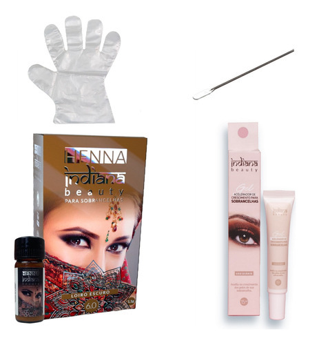 Henna Para Sobrancelhas Profissional E Gel Acelerador 15ml Cor Loiro Escuro