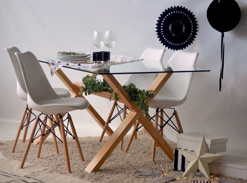 Imagen 3 de 10 de Mesa Vidrio Templado Esme Nórdica 200x100cm + C