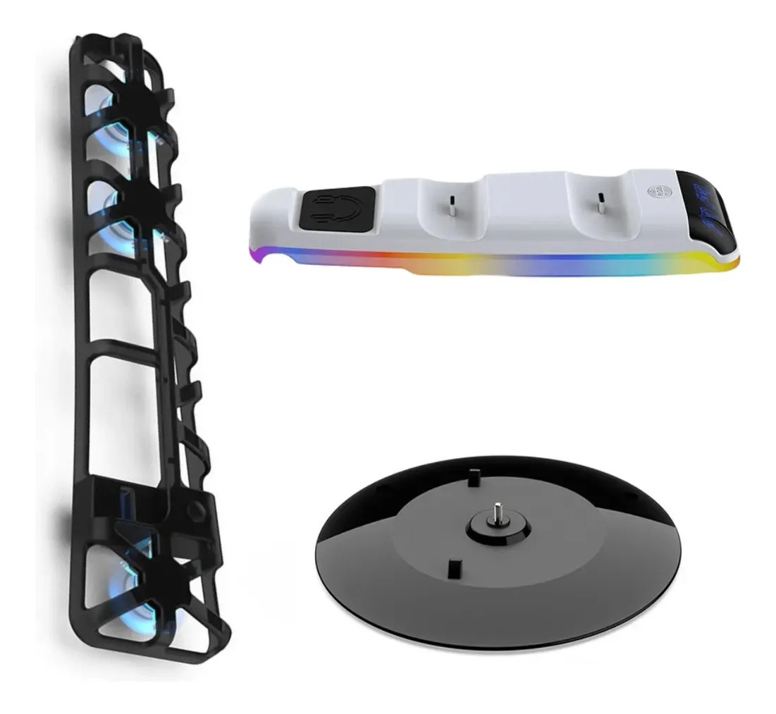 Kit Base Cooler Carregador Dobe Para PS5 Slim Com LED RGB