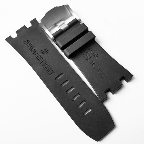 Extensible De Caucho Negro 28mm Con Hebilla Para Audemars Ancho De La Correa 28 Mm