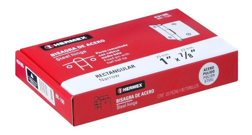 Bisagra Rectangular 1'', Acero Pulido, 10 Pz, Hermex 43185