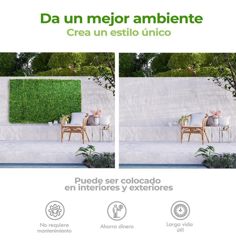 Follaje Artificial Sintetico Para Muro Verde 100 P 60x40cm!
