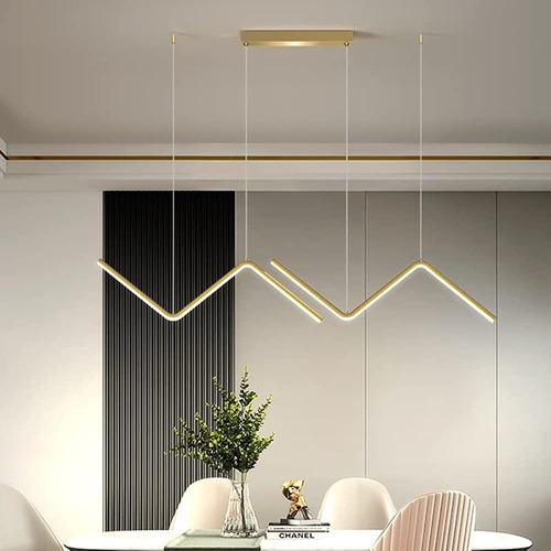 Lightinthebox Modern Led Pendant Light Gold Linear Wave Chan