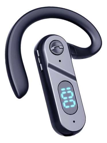 Audífono V28 Llamadas Libres Bluetooth 5.2 Pantalla Digital Color Negro Luz Azul Marino