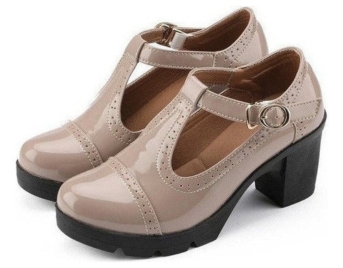 Mujeres Plataforma Tacón Oxford Grueso Sandalias Zapatos