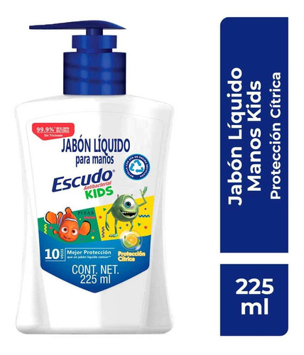 Jabón Líquido Para Manos Escudo Kids 225ml