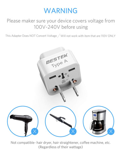 Adaptador De Enchufe De Viaje Bestek Japan Tipo A Para Ee. U