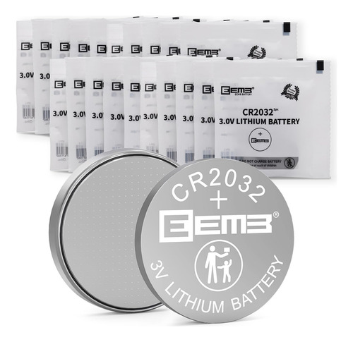 Eemb Paquete De 20 Pilas Cr2032 Con Boton De Bateria De Liti