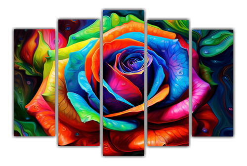 Cinco Canvas Modernos Orquídeas Gama De Colores 100x65cm