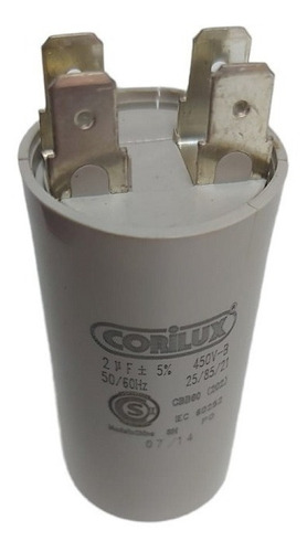 Capacitor Monofasico 2mf 450vac 2 Mf Con Terminal