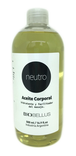 3 Aceites Corporal Para Masajes Neutro Biobellus 500 Ml Fragancia Neutra