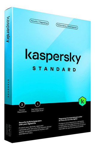  Kaspersky Antivirus Standard - 3 Pc  1 Ano - Envio Imediato