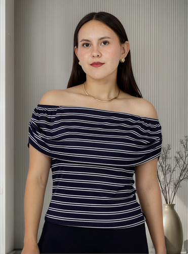Blusa Varsovia Rayada Lineas Dama Campesina Olan Fresca Rib