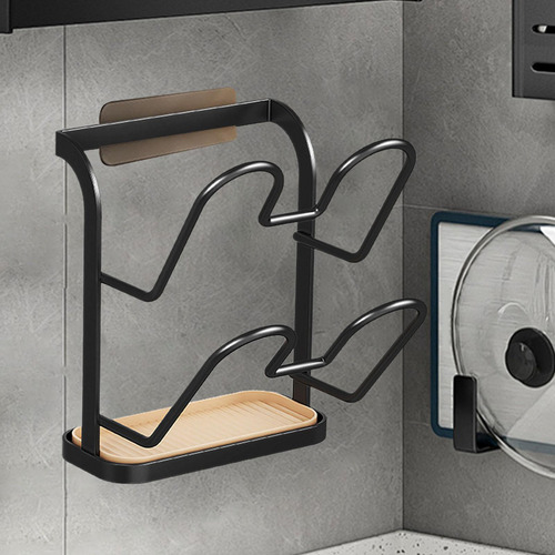 Soporte De Tapa Cubierta De Acero De Carbono 2 Niveles Negro
