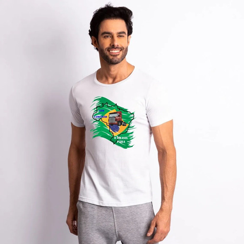 Imagem 2 de 4 de Camiseta Para Caminhoneiro - Sem Caminhão O Brasil Para