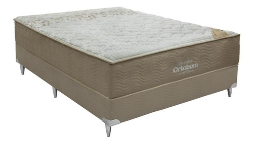 Cama Box E Colchão Viscomemory King (186x198) - Ortobom Cor Bege