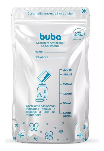 Saco Para Armazenar Congelar Leite Materno Buba 25 Un 250ml