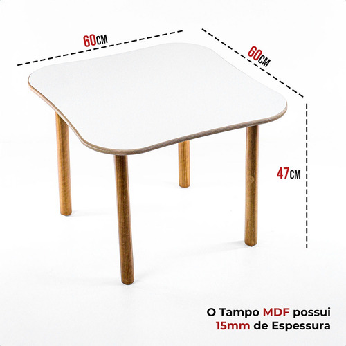 Conjunto De Mesa E Banquinhos Infantis Para Atividades Cor Branco