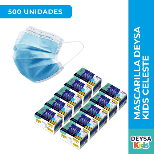 Mascarillas Desechables Niños 50 Un, 10 Caja (500 Un)