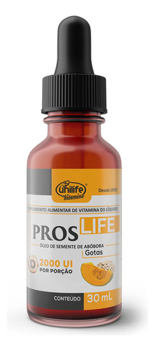 Aceite de semillas de calabaza Proslife 2000 UI Unilife 30 ml. Sabor sin sabor