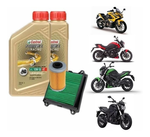 Kit Service Bajaj Dominar 400 Filtro Aire Aceite Castrol 10w