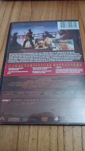 Indiana Jones Y El Templo De La Perdición 1984 Dvd Original (Usado)
