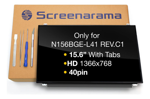 Pantalla Lcd Led N156bge-l41 Rev. C1, Hd 1366 X 768, Brillan