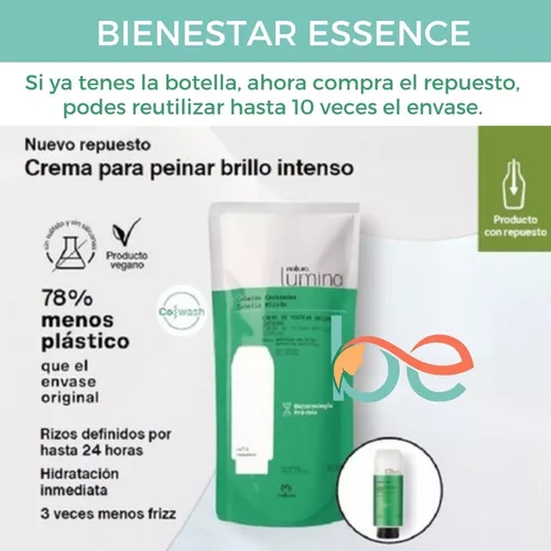 Crema De Peinar Brillo Intenso Cabello Rizado Lumina Natura