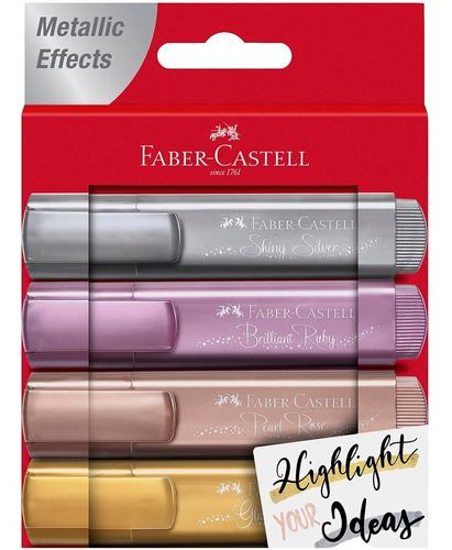 Faber-castell 28917 Resaltadores Metalizados X4