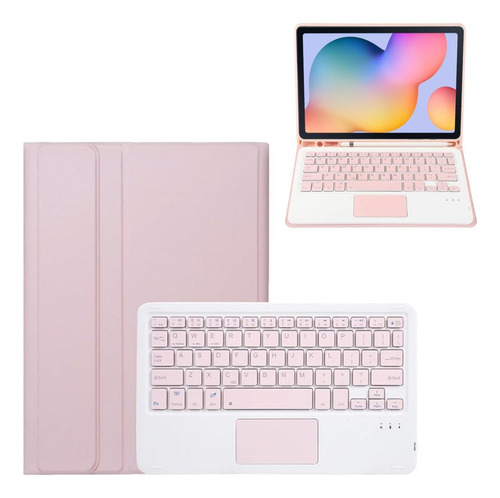 Capa Teclado Tablet Samsung S6 Lite 10.4 P615 Rosa Magnética