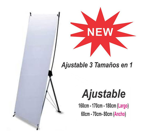 Imagen 2 de 5 de Pack 2 Porta Banner Araña Reforzado Ajustable A 3 Tamaños