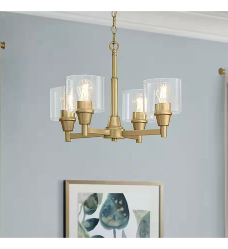 Lampara De Techo Moderna Candelabro 4 Luces Color Dorado Estructura Dorado Oscuro