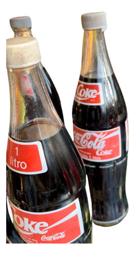 4 Garrafas De 1 Litro De Coca Cola Cheias Ano 1996 Original