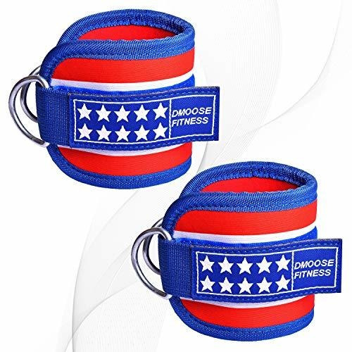 Tobillera Deportiva Ajustable Con Argolla Para Correa Azul Azul Con Rojo