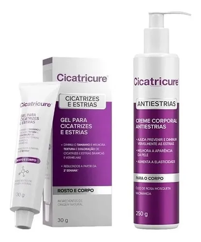 comprar Combo Cicatricure Estria Creme Gel 30g Brancas Vermelhas