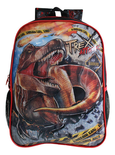 Mochila Escolar De Costas T-rex Attack Meninos Juvenil Clio