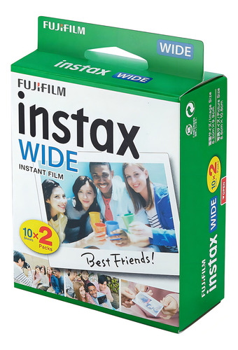 Fujifilm Instax Wide Instant Film - Paquete De 2 (20 Exposiciones) Para Cámaras Instax