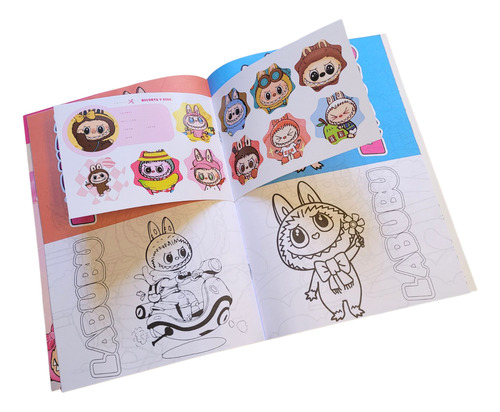 Combo 2 Libros Colorear Stickers + Marcadores Punta Simple