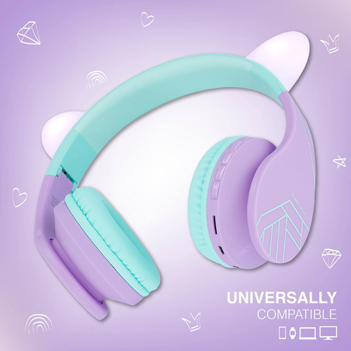 Auriculares Bluetooth Powerlocus Para Niños Con Micrófono 85