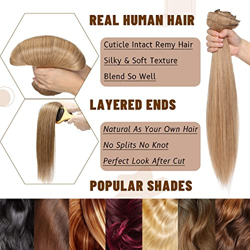 S-noilite Clip En Extensiones De Pelo Humano Pelo, N5cki