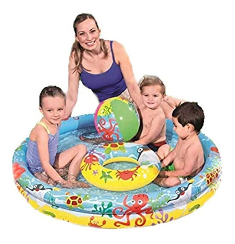 H2ogo! Juego De Piscina Circular De 2 Anillos Para Baño (1.