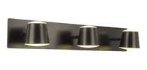 Comprar Aplique Pared Led 3 Luces 18w Negro Baño Deco Moderno Mks
